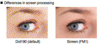 Konica Minolta bizhub PRESS C1070 | Differences in screen processing